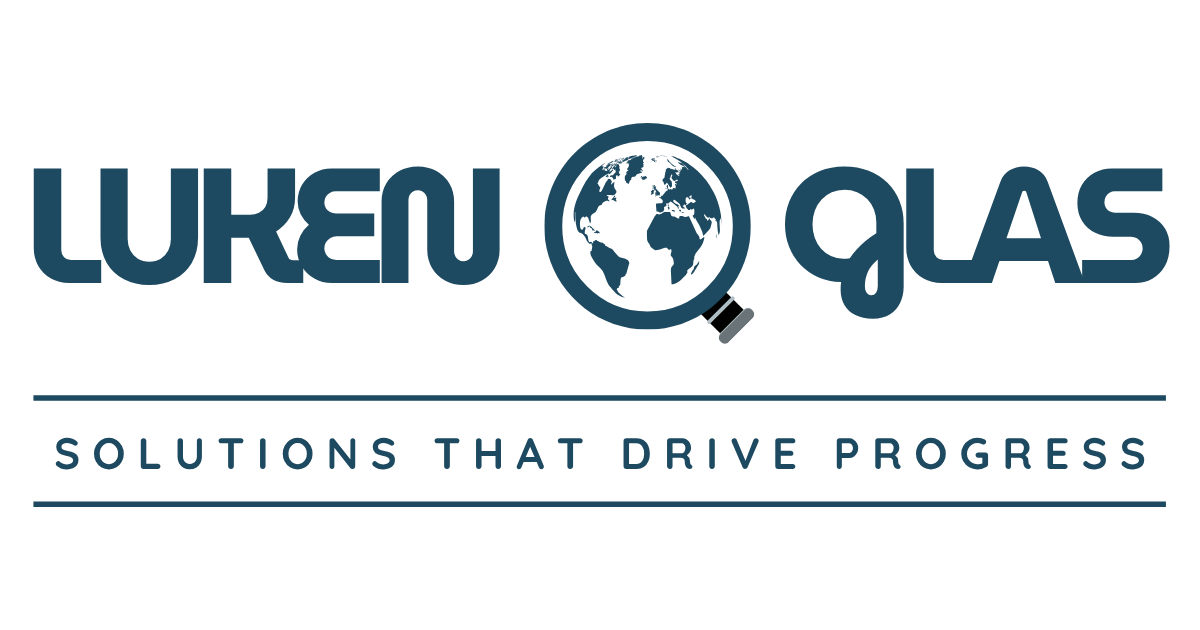 Lukenglas official logo transparent | tagline—Solutions That Drive Progress